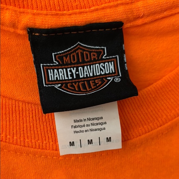 Harley-Davidson Men’s Orange Long Sleeve Shirt SZ M - Picture 2 of 7